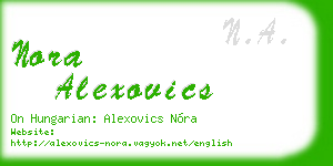 nora alexovics business card