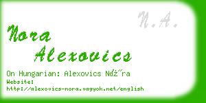 nora alexovics business card